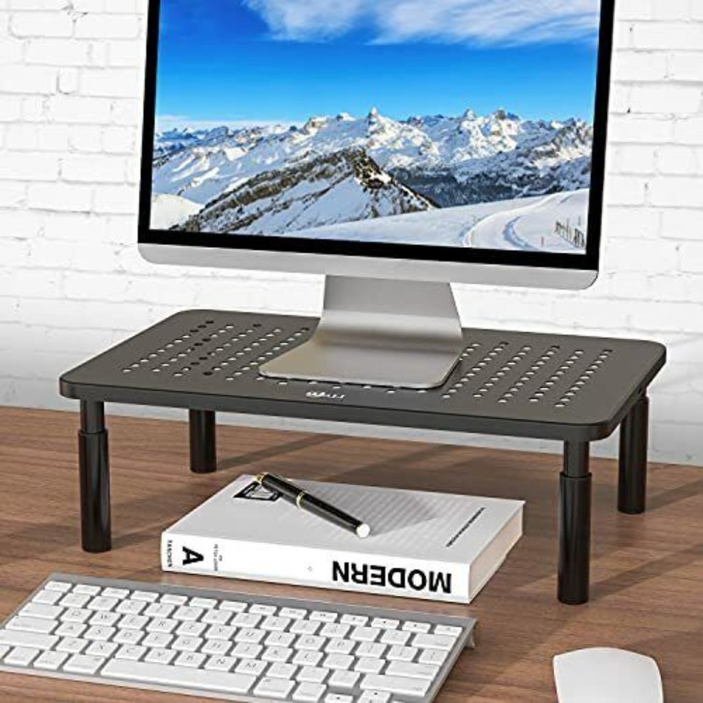 Wali black adjustable computer riser shelf 14.5 x 9.25 rise adj 3.75-5.5"